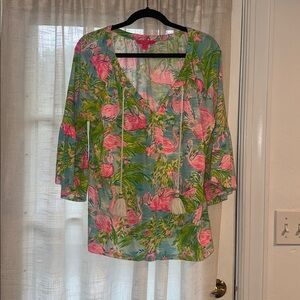 Lilly Pulitzer Del Lago Tunic Flamingos